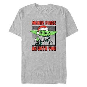 Men's Star Wars: The Mandalorian Grogu Merry Force Be with You T-Shirt - 1 of 4