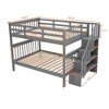 JUJABU Stairway Full-Over-Full Bunk Bed with Storage and Guard Rail for Bedroom, Dorm - 4 of 4