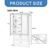 63" Tall Bathroom Storage Cabinet, Cabinet with Two Doors and Drawers, Adjustable Shelf, MDF Board - Leovsnove - 3 of 4