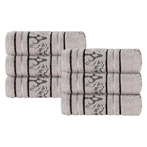 Zero Twist Cotton Solid and Jacquard Bathroom Towel Set by Blue Nile Mills - 1 of 4