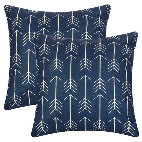 2 PCS Outdoor Throw Pillows Included Inserts,18X18 Inches Blue