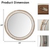 23.62" Round Wall Mirror with Whitewash Wood Frame, Farmhouse Circle Mirror for Bathroom Vanity, Bedroom, Living Room, Entryway- The Pop Home - 4 of 4