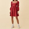 EXLURA Womens Square Neck Dress Long Puff Sleeve A-Line Casual Short Mini Dresses - 4 of 4