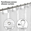 Americanflat 71x71 White Woven Shower Curtain with Tassel And Accents - Includes 12 Grommets and Hooks - 100% Polyester - 3 of 4