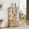 Okak Vintage Display Cabinet, Storage Cabinet with 2 Doors and 1 Drawers, Freestanding Cabinet for Living Room, Bedroom and Office, Oak - 3 of 4