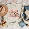 Simply Sage Market Women's Give Thanks Checkered Gildan Sweatshirt - 2 of 2