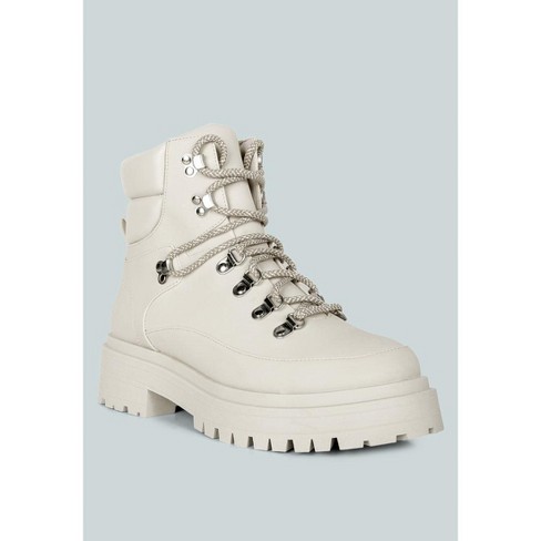 London Rag Womens Goliath Lace Up Chunky Biker Boots 6 Target