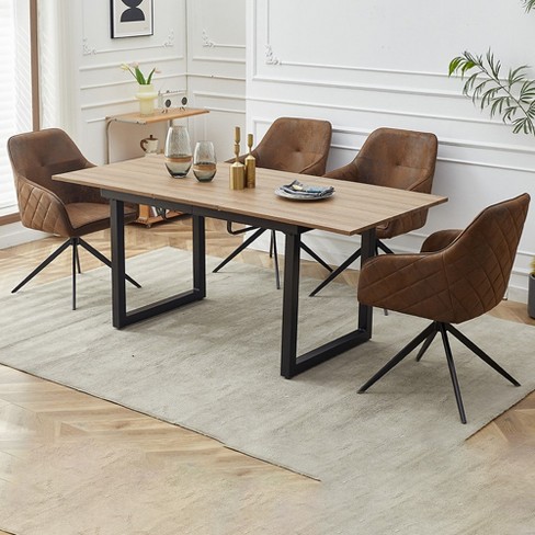 Square Dining Table With Metal Legs Mdf Top Adjustable Dining Table Length Kitchen Table Target