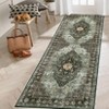 Faux Wool Vintage Printed Area Rug with Non Slip Backing Machine Washable Stain Resistant  Soft  Accent Carpet for Indoor Places - 4 of 4