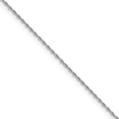 Black Bow Jewelry 1.3mm 14k White Gold Classic Solid Rope Chain Necklace