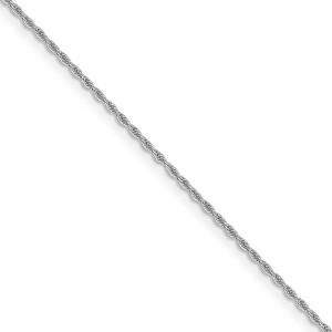 Black Bow Jewelry 1.3mm 14k White Gold Classic Solid Rope Chain Necklace - 1 of 4