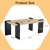 ALEXOUN Rectangle Coffee Table with Sturdy MDF Desktop & Metal Legs, Vintage Mortise Tenon Center Table for Home and Apartment - 3 of 4