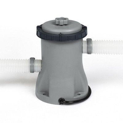 Gray Inflatable Round Above Ground Pool with Filter Pump