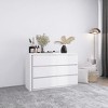 PAGED High Glossy Surface Dresser with Drawers, Chest of Drawers with Golden Handle and Golden Steel Legs, Storage Cabinet for Bedroom - 4 of 4