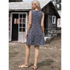 INSPIRE CHIC Women's Floral Casual Sleeveless Button Decor Square Neck A-Line Mini Dresses - 3 of 4