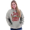 Christmas Lights Jolly Vibes Only Hoodie Sweatshirt Women Men Brisco Brands - 4 of 4