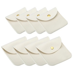 Unique Bargains Snap Button Velvet Portable Soft Jewelry Pouches Set of 8 Pcs - 1 of 4