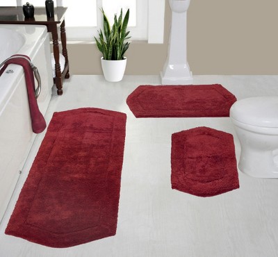 Waterford Collection Cotton Tufted Set of 3 Bath Rug Set - Home Weavers