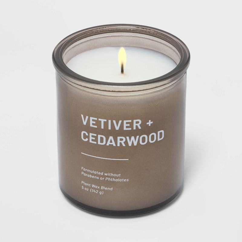 Tinted Glass Vetiver + Cedarwood Jar Candle Light Brown - Threshold™, 2 of 6