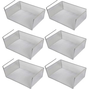YBM Home Silver Mesh Under Shelf Storage Basket Organizer, Pack of 6 - 1 of 4