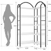 Jojoka 5-Tier L Shaped Arched Corner Bookshelf,68.5" Tall Industrial Metal Frame Display Rack for Living Room - 2 of 4
