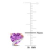 EVERLY JEWELRY | Rose Plated Sterling Silver 0.018 CT TW Diamond And 1 1/10 CT TGW Amethyst Fashion Post Earrings - 2 of 4