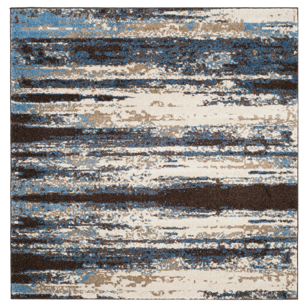 Rolland Area Rug - Cream / Blue (8'x8' Square) - Safavieh