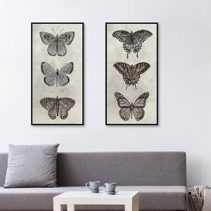 Masterpiece Art Gallery 17"x34" Antique Butterflies I and II Wall Art - 1 of 4