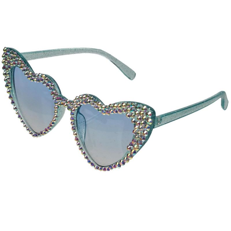 Willow & Ruby Kid's Summer Fun Sunglasses - Girl's Sunnies in Light Blue Heart, 3 of 6
