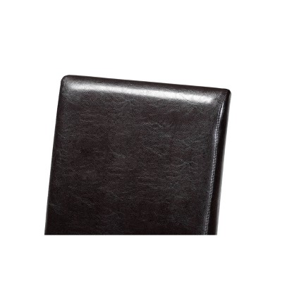 High-Back Parsons Side Chair in Brown Faux Leather
