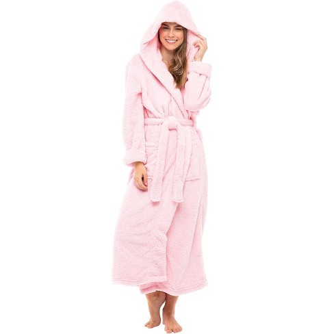 Alexander Del Rossa Women's Warm Fleece Robe With Hood, Long Plush ...