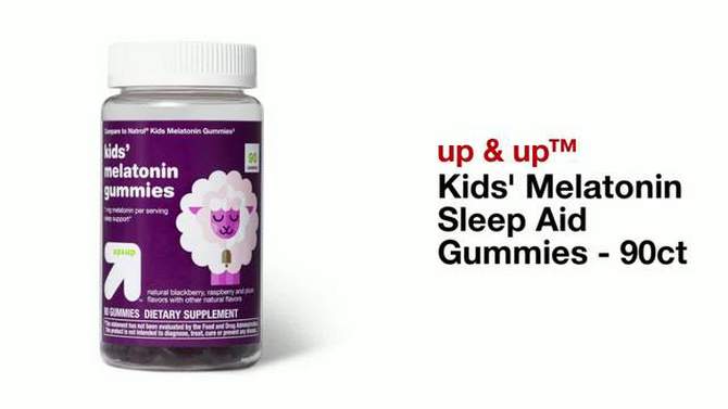 Kids&#39; Melatonin Sleep Aid Gummies - 90ct - up &#38; up&#8482;, 2 of 6, play video