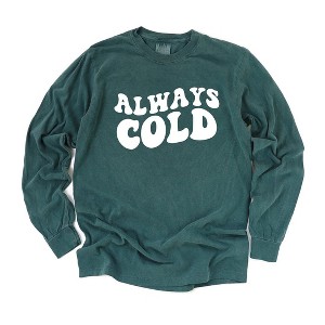 Simply Sage Market Women's Always Cold Long Sleeve Garment Dyed Tee - 1 of 4