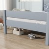 VASIP Twin Size Rubber Wood Bed,Classic Headboard & Footboard Design, for Bedroom & Guest Room,White - 4 of 4