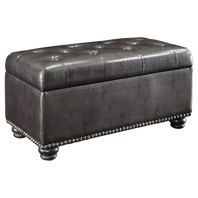 7th Avenue Storage Ottoman Espresso - Breighton Home