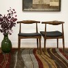 Set of 2 Sonore Solid Wood Mid Century Style Accent Chair Dining Chair Brown - Baxton Studio: Walnut Finish, Faux Leather, Non-Mar Feet - 2 of 4