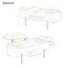 47'' Lift Top Coffee Table with Rotating Marble Tray & Hidden Storage,Modern Oval Wooden Center Table for Living Room-Baofuwish - 4 of 4