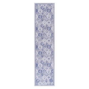 FONTOI Washable Area Rugs, Foldable Low-Pile Rugs, Indoor Non-Slip Rugs, Boho Rugs for Living Room Bedroom Kitchen, Blue, 120"*0.14"*30" - 1 of 4