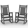 Outdoor HDPE Rocking Chairs Set of 2, HDPE Oversized Patio Rocking Chairs, All Weather Resistant Porch Rocker, Heavy Duty Front Plastic Rockers - 2 of 4