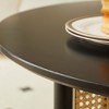 NicBex Round Dining Table 31.5" Solid Wood and Rattan Workmanship Dinette Table for Kitchen, Dining Room - 3 of 4