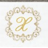 Linum Home Textiles 100% Turkish Cotton MONICA Gold Thread 2PC Embellished Hand Towel Set - 3 of 3