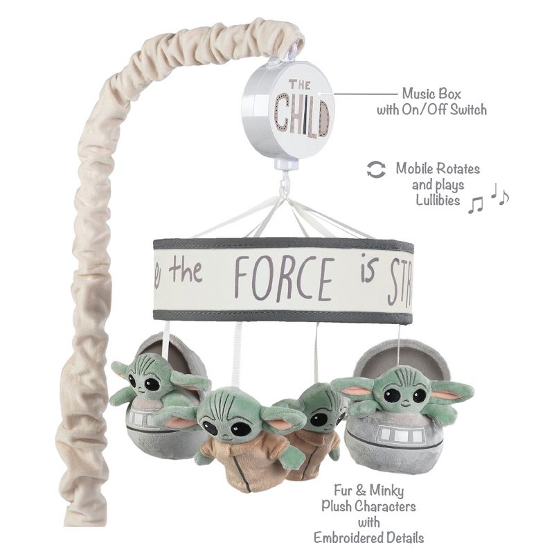 Lambs & Ivy Star Wars The Child/Baby Yoda Musical Baby Crib Mobile Soother Toy, 4 of 8