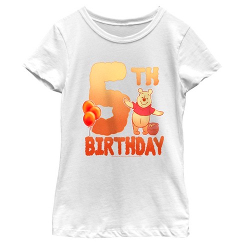 Girl's Winnie the Pooh 5th Birthday Pooh Bear T-Shirt - image 1 of 4