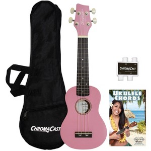 Sawtooth Basswood Soprano Ukulele, Pink, w/ Nylon Bag, Pitch Pipe & Quick Start Guide - 1 of 4