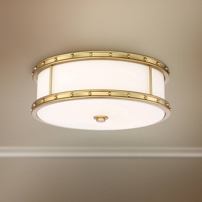 Liberty Gold Brushed Nickel 1-Light LED Drum Flush Mount