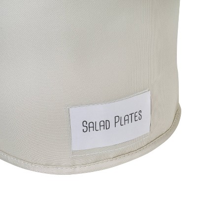 Natural Polyester Round Dinnerware Storage Box Set with Clear View Top