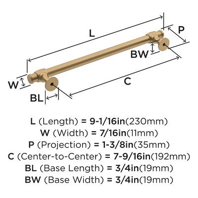 Champagne Bronze Traditional Cabinet Bar Pull with Mounting Hardware