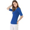 INSPIRE CHIC Women's Half Sleeves Scoop Neck Fitted Layering Soft T-Shirt - 4 of 4
