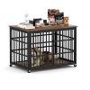 CAVINAS 43.3"W Fluted Pet House for Small and Medium Dogs,Pet Crate with Wrought Iron Frame Door,Dog Kennel for Indoor,Rustic Brown - 3 of 4