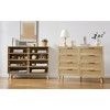 Resenkos 8 Drawer Wood Modern Rattan Natural Dresser for Bedroom Closet Storage White - 4 of 4